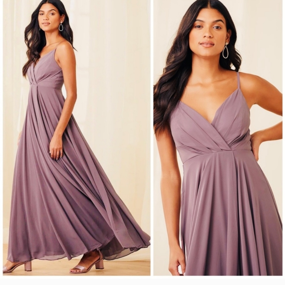 Lulu's maxi dusty purple dress size Large New with tags